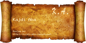 Kajdi Aba névjegykártya